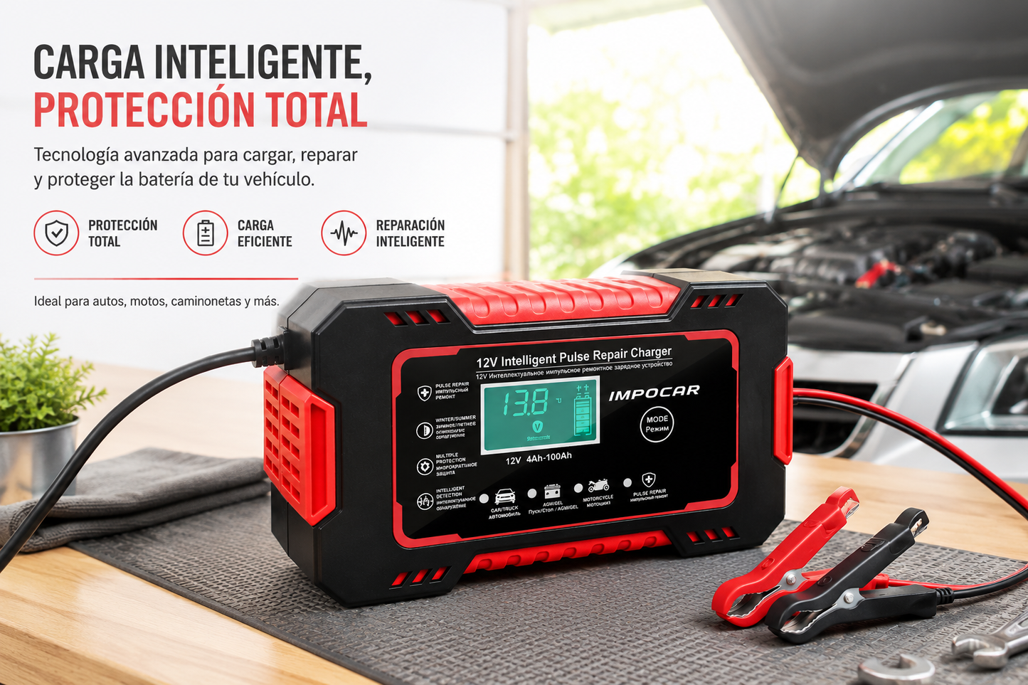 AutoCharge Smart™ CARGADOR REPARADOR DE BATERIAS PARA AUTO